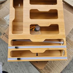 6 in 1 ziplock bag bamboo wall organizer