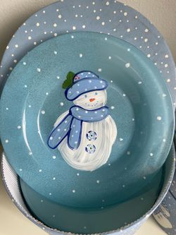 Snowman Desset Plates