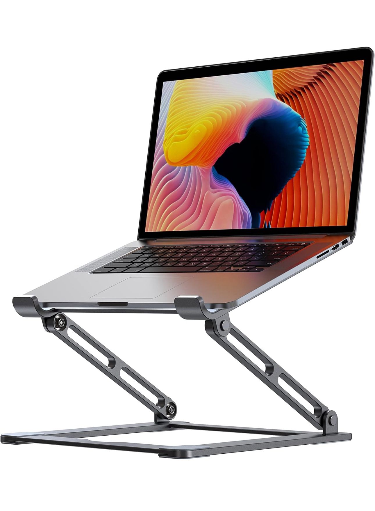 Laptop Stand for Desk - Adjustable Laptop Holder, Portable Laptop Riser with Multi-Angle Height Adjustable Computer Stand for MacBook Air/Pro and More
