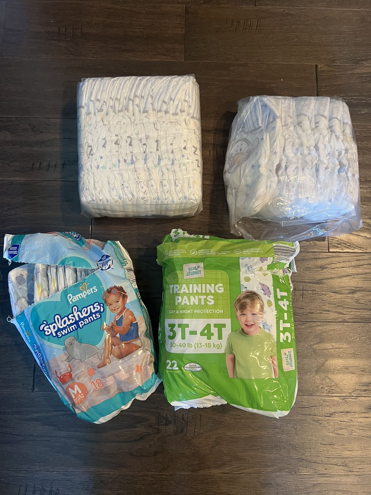 Bundle Training Pants 3-4T, Huggies Overnight Size 6