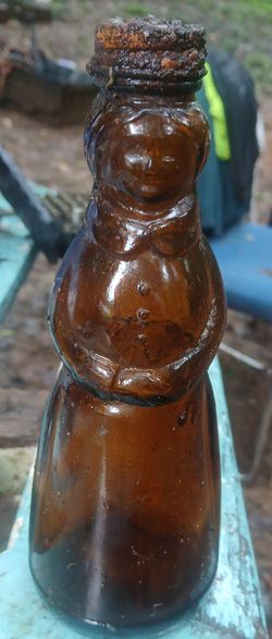 Vintage Amber Glass Mrs Buttersworth Bottle