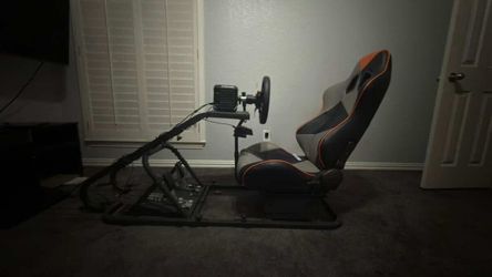 Fanatec Adjustable Racing Simulator wheel with Seat and Pedals for Console & pc