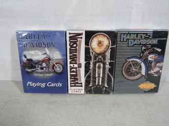 Harley Davidson Motorcycles Lot of 3 Playing Cards-Brand New & Sealed