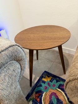 Round Walnut Side Table