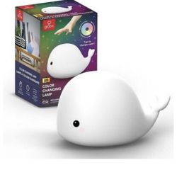 Wally Whale White Multicolor Changing Integrated LED TikTok Night Light NEW