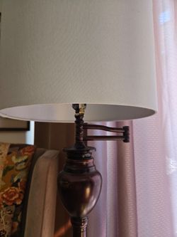 Floor Lamp with Swing Arm and Drum Shade