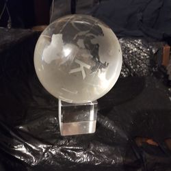 Glass Globe Etched 