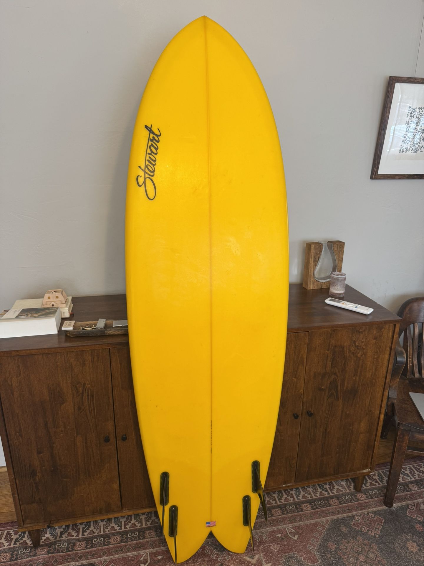 Stewart Retro Fish Surfboard Quad Fin with Bag
