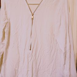 Ladies Large New Look Zipped Long Sleeve Blouse 