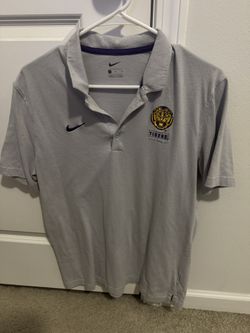 LSU Nike Polo Gray Size M