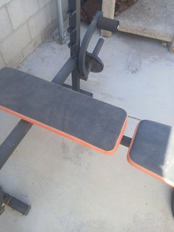 Weights bar and bench