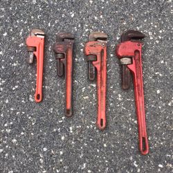 Pipe Wrench  Lot of 4