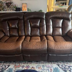 Brown Leather Couch 