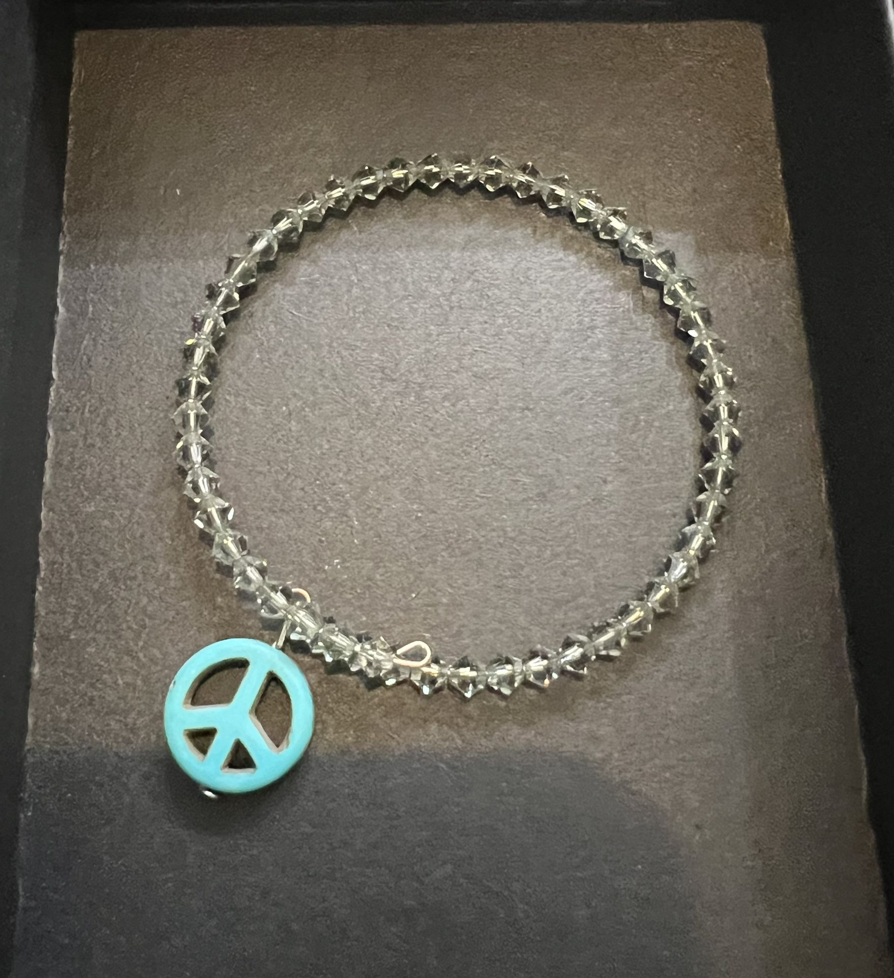 Peace Turquoise And Crystal Bracelet 