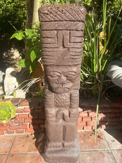 Huge 45" Solid Concrete Toltec Warrior Garden Statue - Heavy 200+ lbs