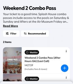 Splashhouse Weekend 2 Combo Pass GA