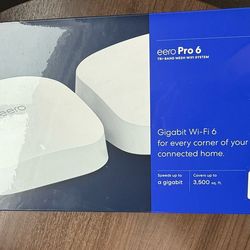 Eero Pro 6 tri-band mesh wifi system - 2 pack New
