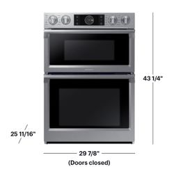 🔥NEW Samsung 30" Microwave Combination Wall Oven Flex Duo Steam Cook & WiFi - Stainless NQ70M7770DS