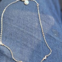 Womans Gold Chain With Diamond Butterfly Pendants 