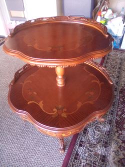Two Tier table with inlay design