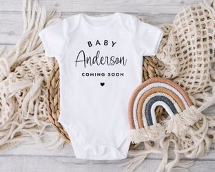 Baby Announcement Onesie Pregnancy Announcement Baby Reveal