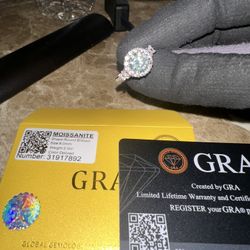 Moissanite Ring ( Green Diamond)