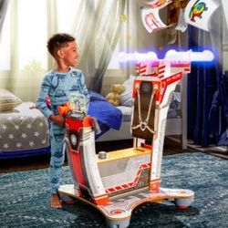 KidKraft Ultimate Helicopter wooden pretend play set. 
Features lights, sounds, and spinning propellers with three modes: takeoff, hover, and landing.