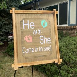 Gender reveal sign