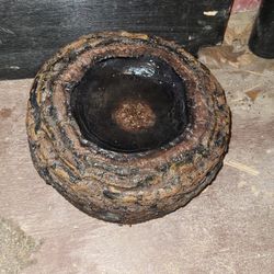 Antique Birdbath. Wood Cutting