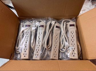 Surge Protectors Box of 20 units, 6ft Cord, 6 Outlets, 750j, On/Off Switch
