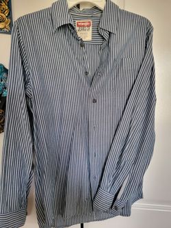 Wrangler Men Long Sleeve Shirt Strope Button Down Used Like New SM