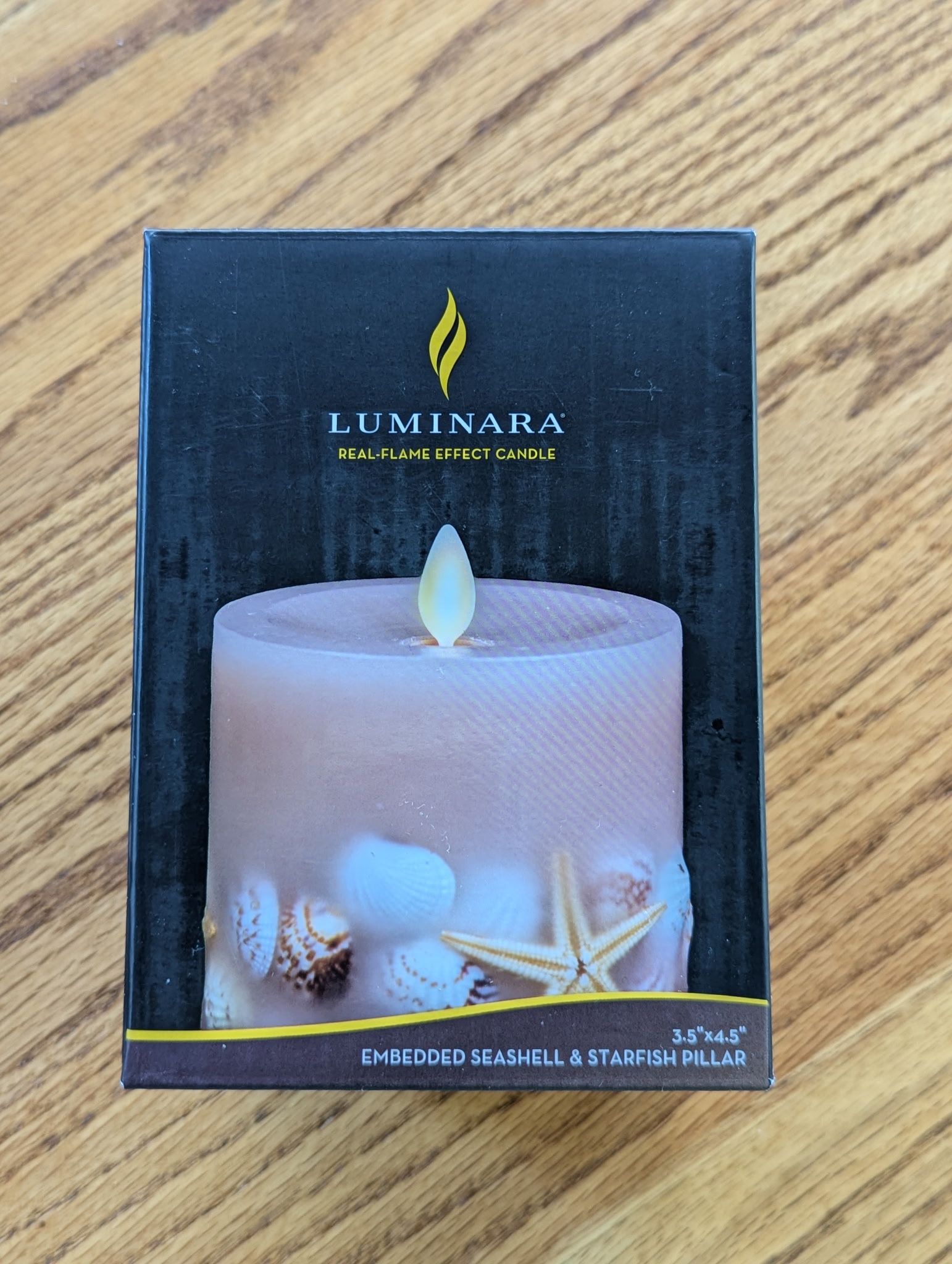 Luminara Embedded Shell Pillar Candle