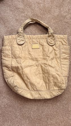 Marc by Marc Jacobs Beige Quilted Tote Bag – Large Logo Stitching