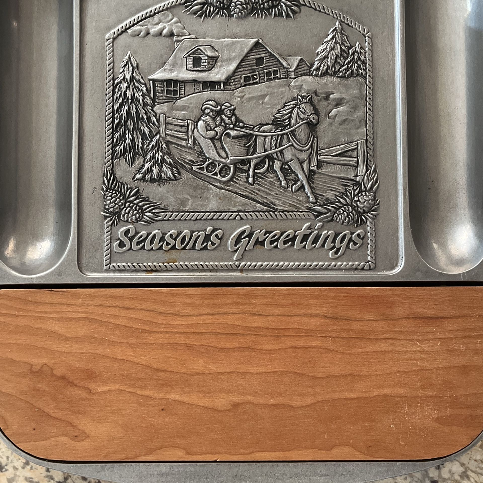 Pewter Cheese & Cracker Server