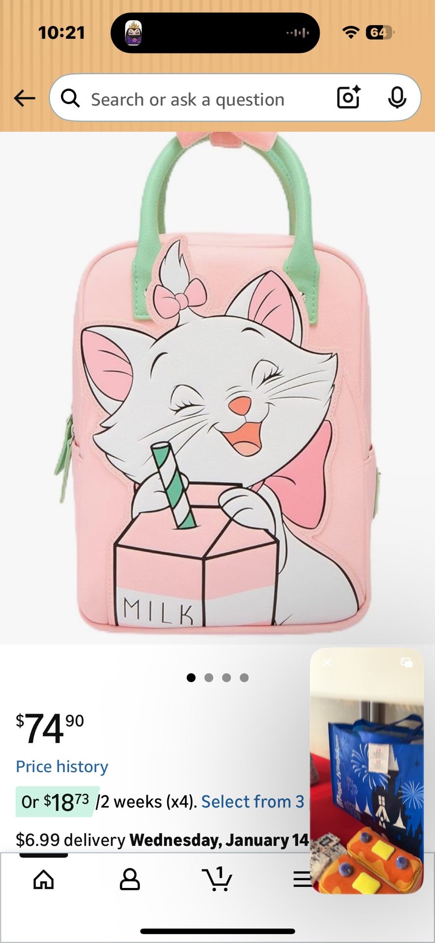 Marie “lunchbox “ Hard Tag Loungefly. New In Bag W Tags. Pu Bridgewater