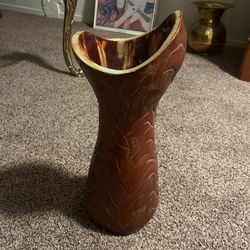 Vintage 1976 Signed 17 Inch Tall  Pottery Vase/decoration.