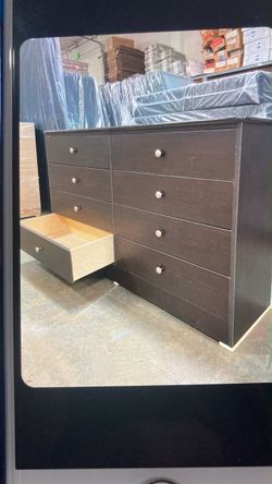 Dark Brown 8-Drawer Double Dresser