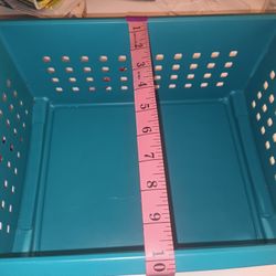 Teal Plastic Storage Crate