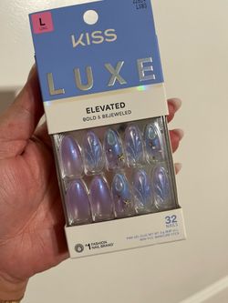 Brand new kiss luxe press on nails long almond, 32 pack
