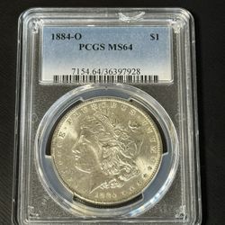 1884-O Morgan Silver Dollar MS64 PCGS