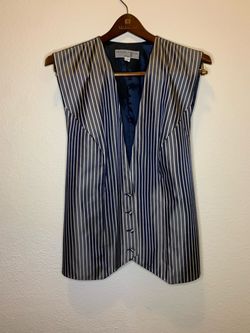 Victoria Emanuel Pinstripe Vest