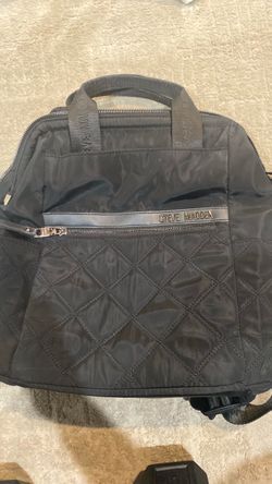 Steve Madden Black Quilted Nylon Backpack