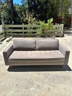 Modway Grey “Velvet” Couch - 73” long