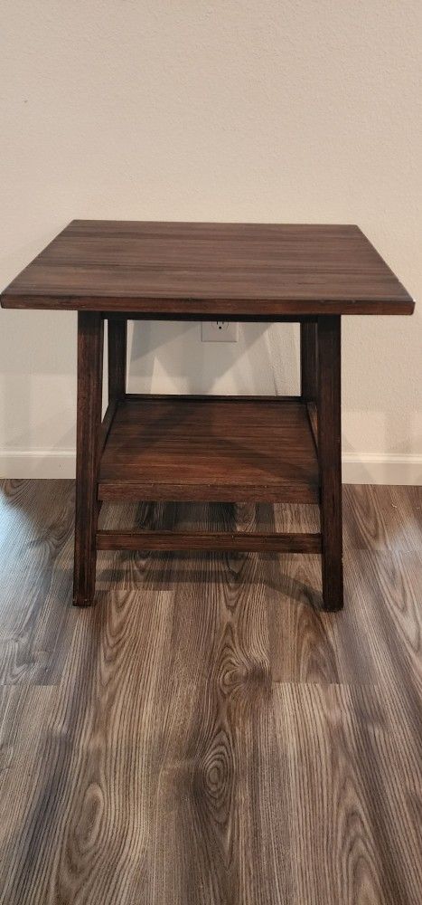Brown Wood End Table