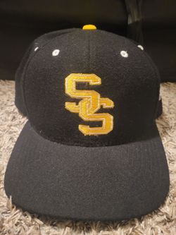 Vintage Stussy Starter Double S Black and Yellow Snapback Hat