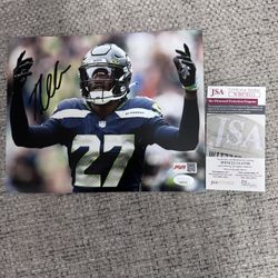 Tariq Woolen Signed Autograph 8x10 Photo - JSA Coa - Seattle Seahawks