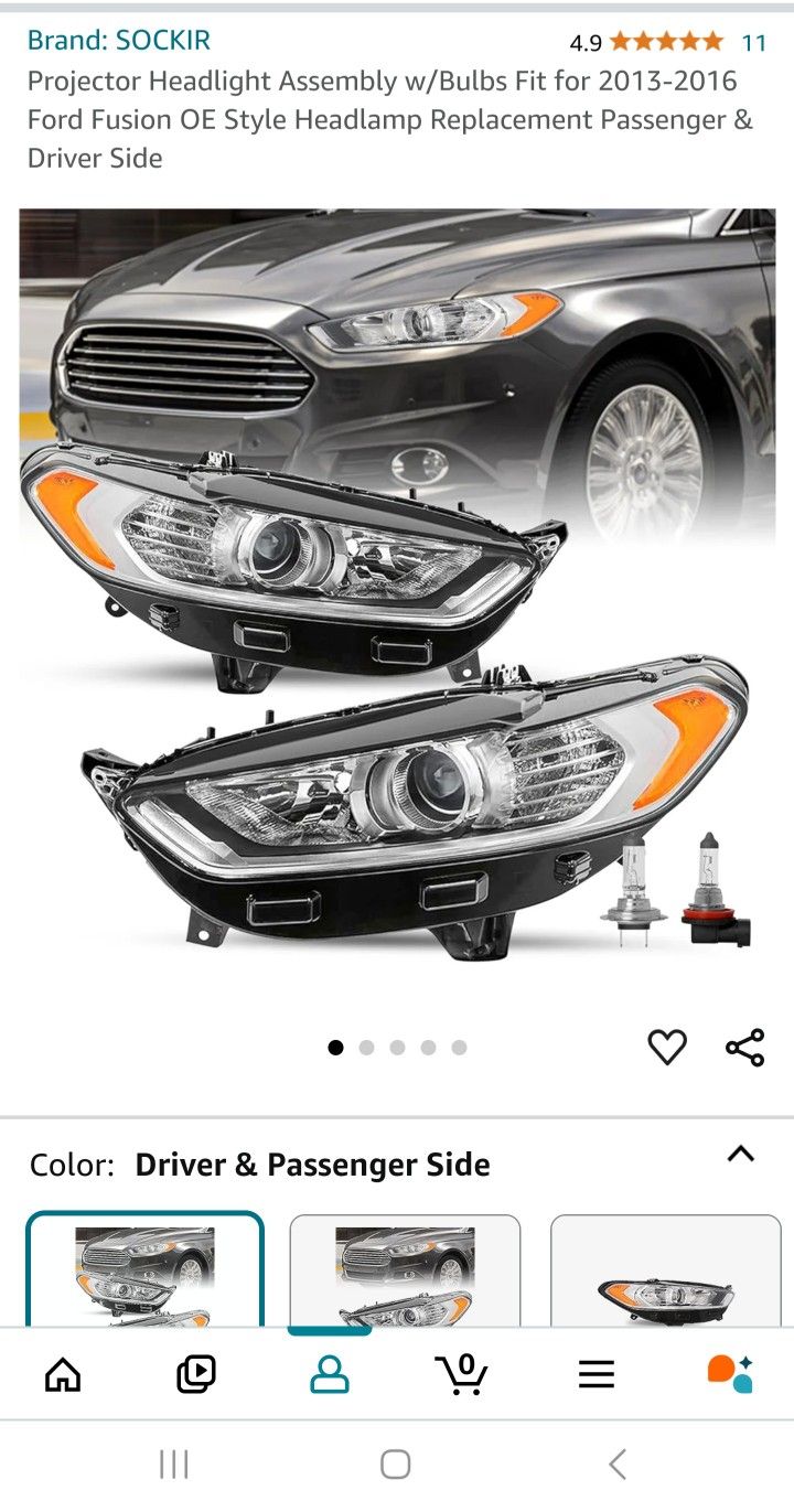 2013-2016 Ford Fusion Headlights