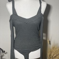 Black Striped Bodysuit