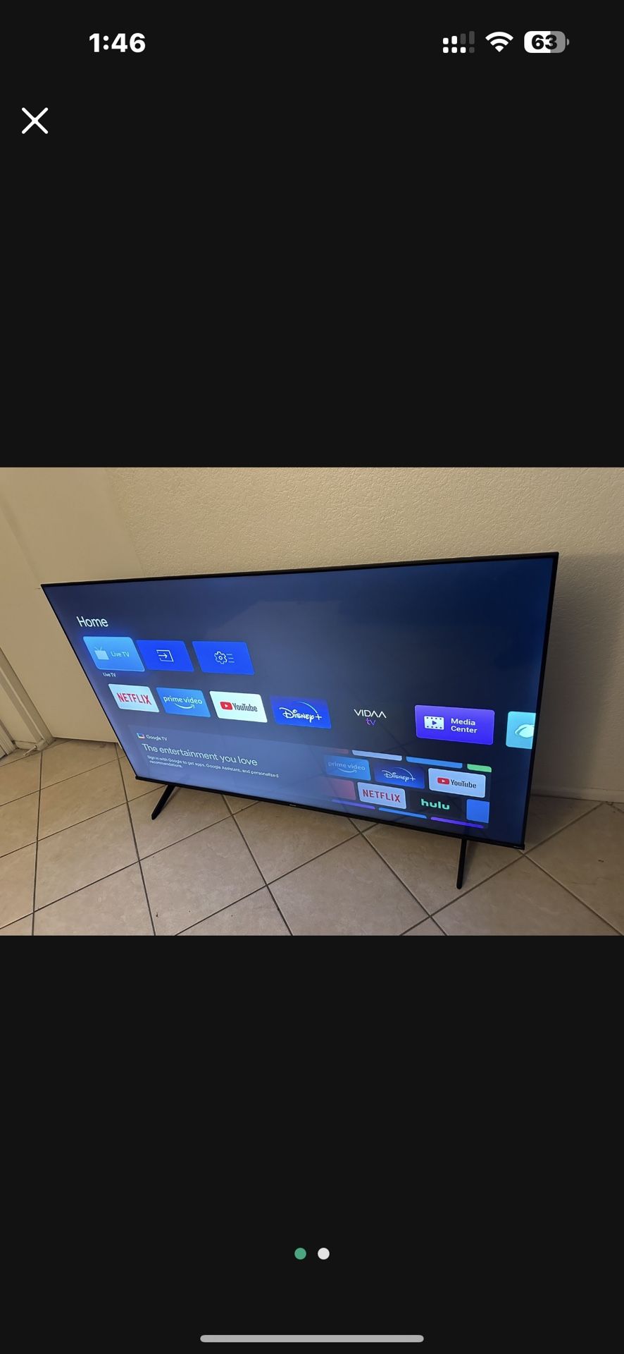 Huge 75” 4k Hisense Smart Led Ultra Thin Bluetooth