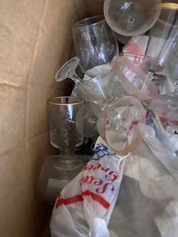 Crystal glasses, punch bowl, wine glasses ect